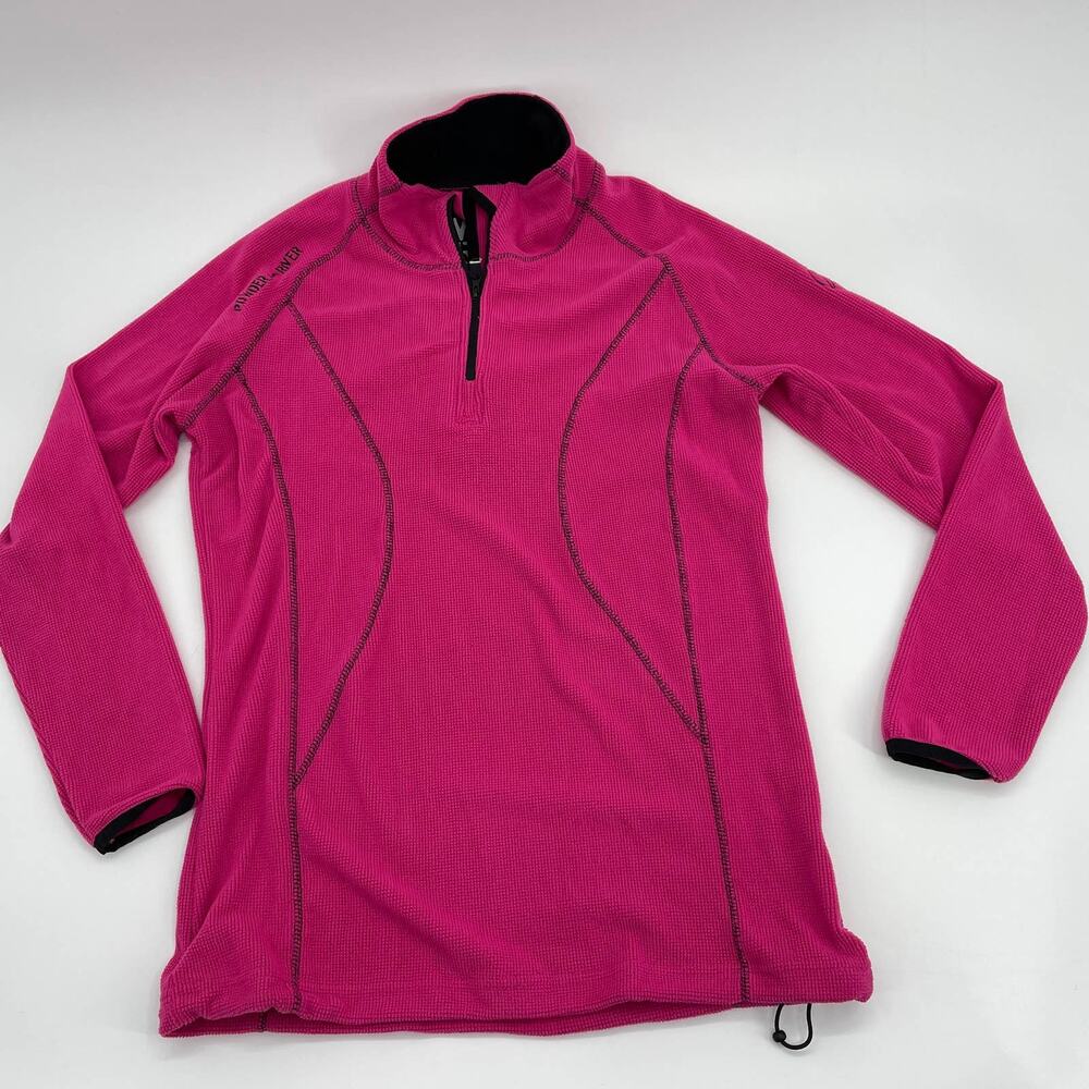 POWDER RIVER OUTFITTERS Fleece Pullover Jacket Size M Textured 1/4 Zip Pullover
